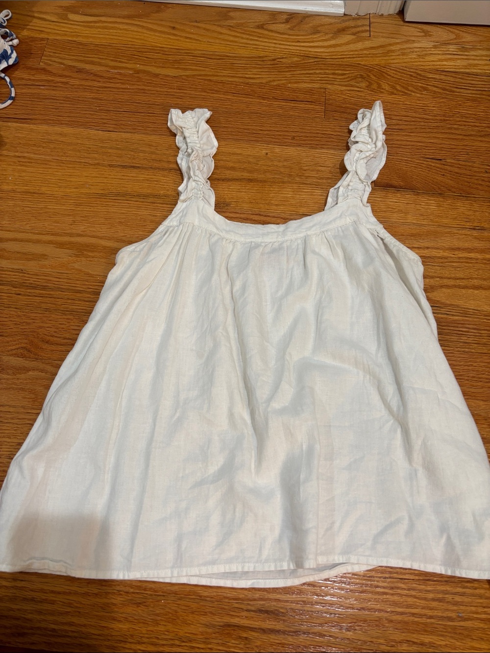 Show me your mumu white ruffle tank
